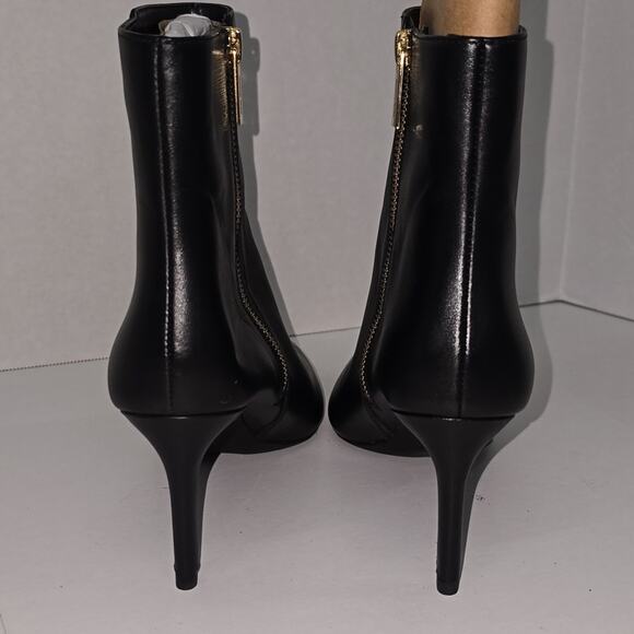Michael Kors Alina Black Leather Ankle Boots Stiletto Heel Pointed Toe Womens 8M - Picture 6 of 16